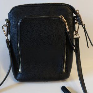Womens Shag Boutique Black Faux Leather Crossbody *